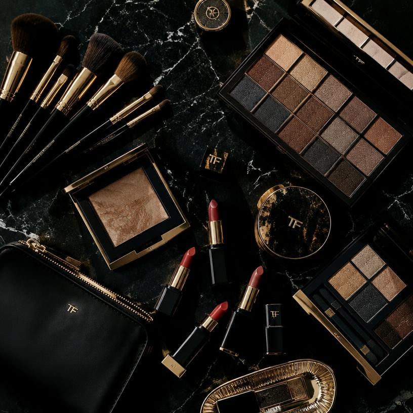 Pinceaux, palettes et rouges à lèvres